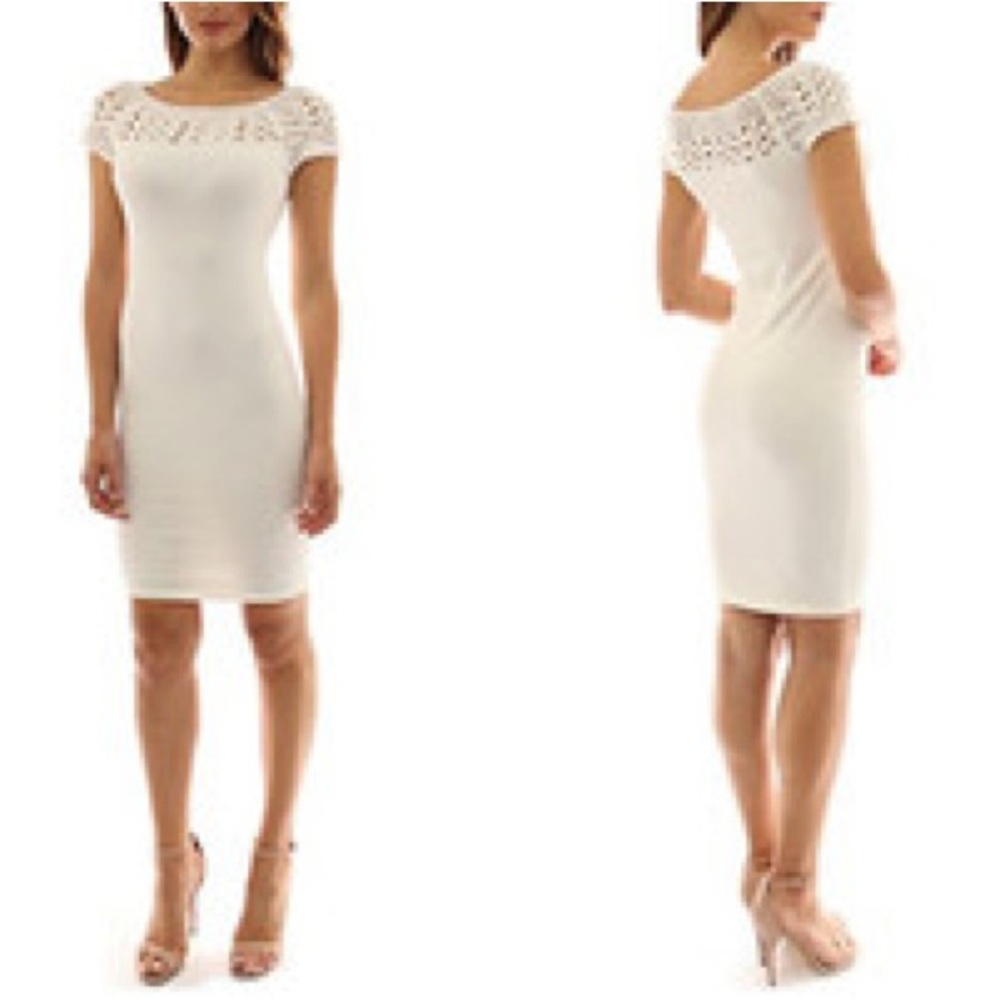Elegant White Lace Dress- Patty Boutik- NWT